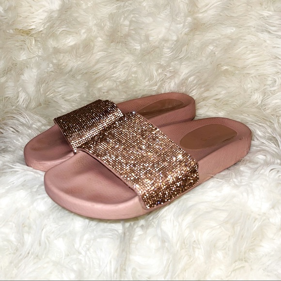 Aldo Shoes - Aldo Pink Rhinestone Slides